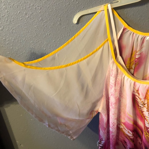 Shirt colorful sheer blouse tunic - Picture 4 of 4